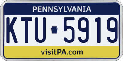PA license plate KTU5919
