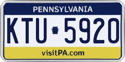 PA license plate KTU5920