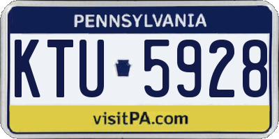 PA license plate KTU5928