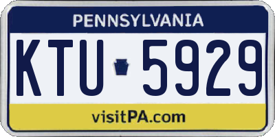 PA license plate KTU5929