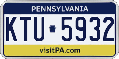 PA license plate KTU5932