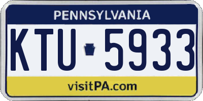 PA license plate KTU5933