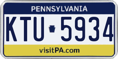 PA license plate KTU5934