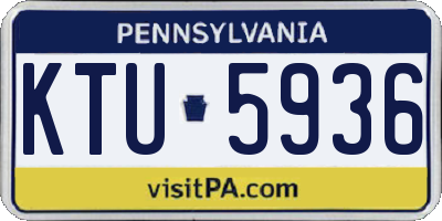 PA license plate KTU5936