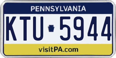 PA license plate KTU5944