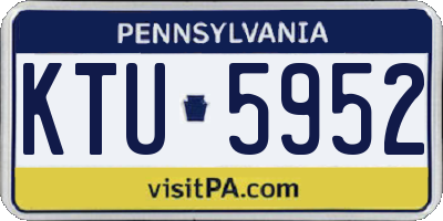 PA license plate KTU5952