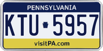PA license plate KTU5957