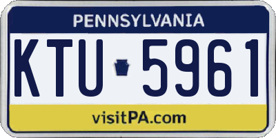 PA license plate KTU5961