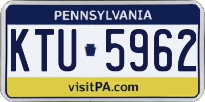 PA license plate KTU5962