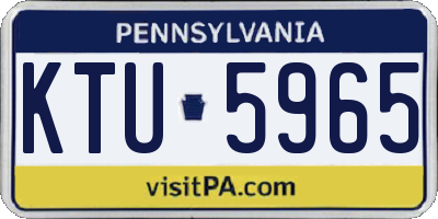 PA license plate KTU5965