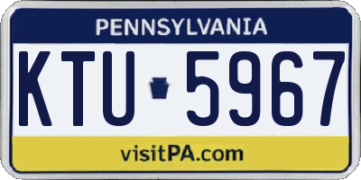 PA license plate KTU5967