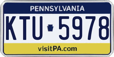 PA license plate KTU5978