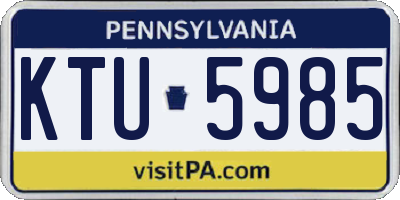 PA license plate KTU5985
