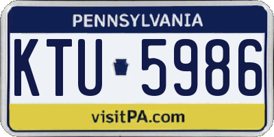 PA license plate KTU5986