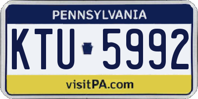 PA license plate KTU5992