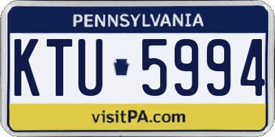 PA license plate KTU5994