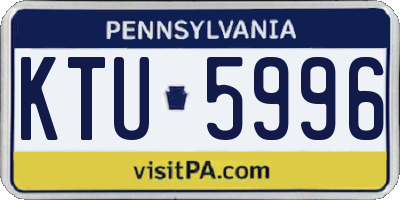 PA license plate KTU5996