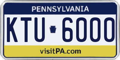 PA license plate KTU6000