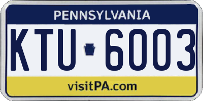PA license plate KTU6003