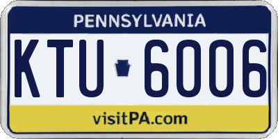 PA license plate KTU6006