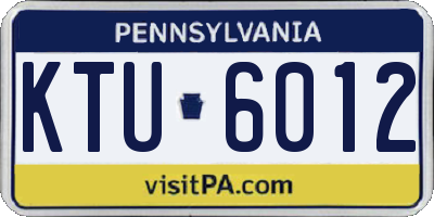 PA license plate KTU6012