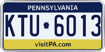 PA license plate KTU6013