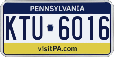 PA license plate KTU6016