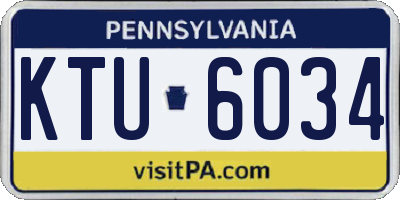 PA license plate KTU6034