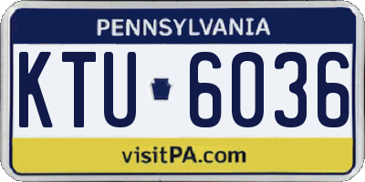 PA license plate KTU6036