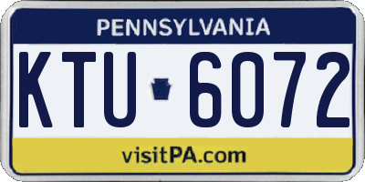 PA license plate KTU6072