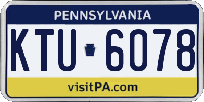 PA license plate KTU6078