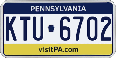 PA license plate KTU6702