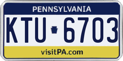PA license plate KTU6703