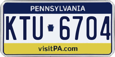 PA license plate KTU6704