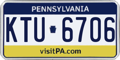 PA license plate KTU6706