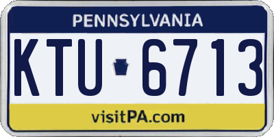PA license plate KTU6713