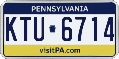 PA license plate KTU6714