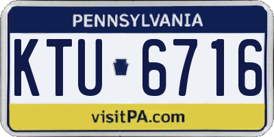 PA license plate KTU6716