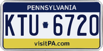 PA license plate KTU6720
