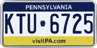 PA license plate KTU6725
