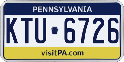 PA license plate KTU6726