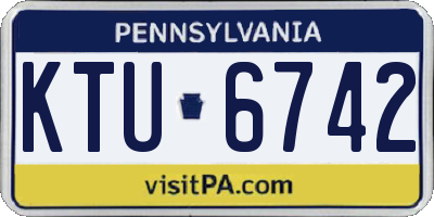 PA license plate KTU6742