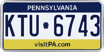 PA license plate KTU6743