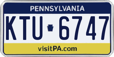 PA license plate KTU6747