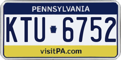 PA license plate KTU6752