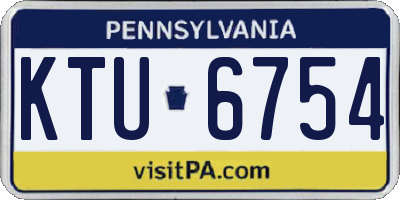 PA license plate KTU6754