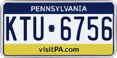 PA license plate KTU6756