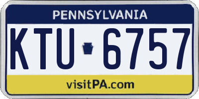 PA license plate KTU6757