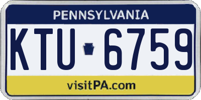 PA license plate KTU6759