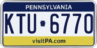 PA license plate KTU6770